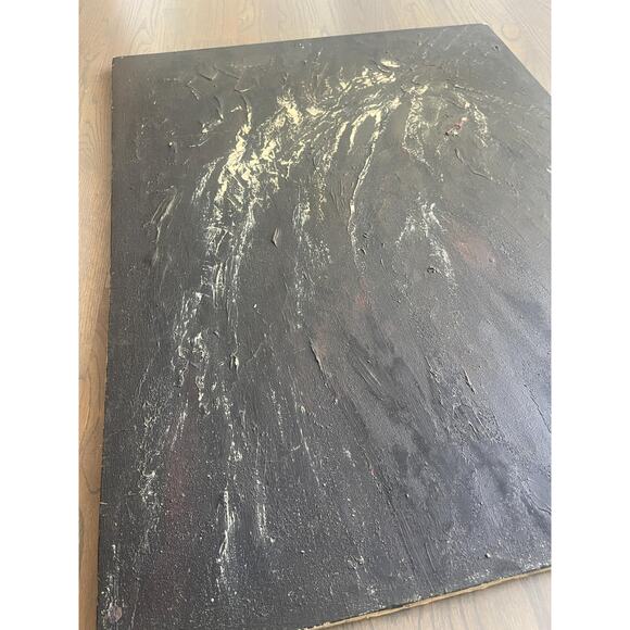 Black-White Abstract Oil Painting, THE VOID 36 x 28 inches, Dark, Art Piece - Picture 2 of 4